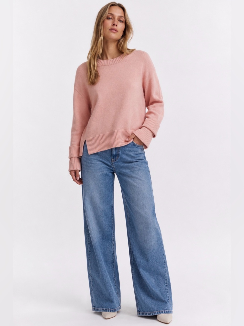 DOROTHEE SCHUMACHER Wool Cashmere Crew Neck Sweater Size L